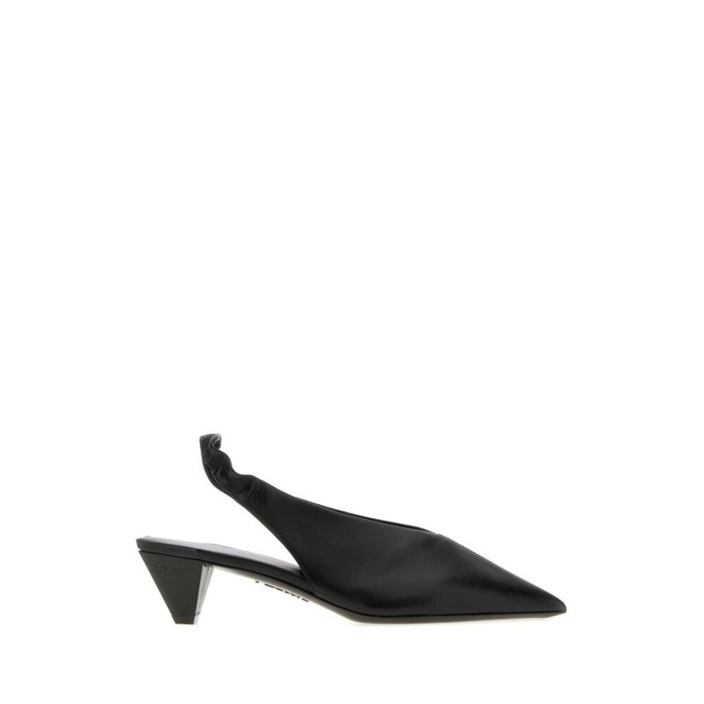 Loewe Women Black Leather Origami Cubic Pumps
